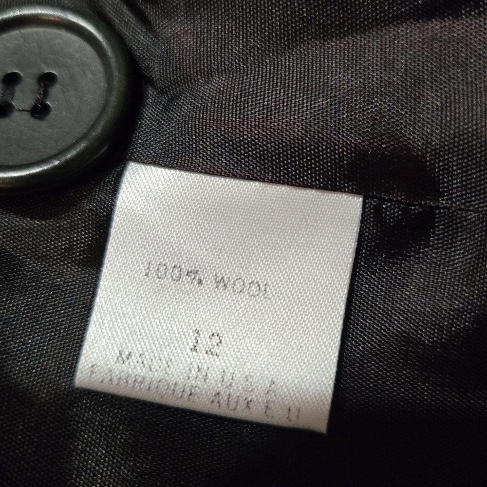 Tahari 100%Wool Womens Blazer Black Four Button Blazer Size 12 Work Business - Picture 10 of 11